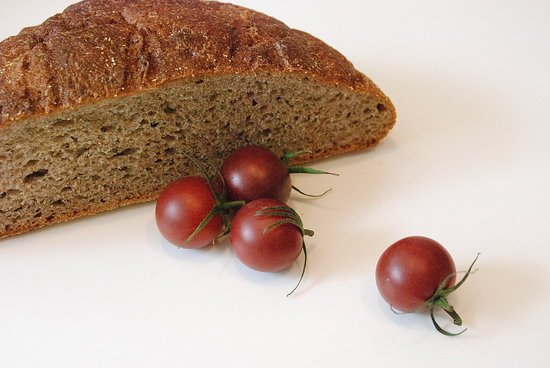 bread and cherry tomatoes