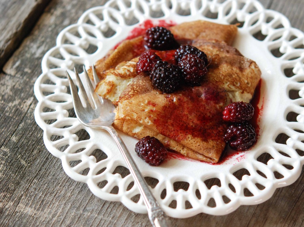 Crepes (gluten-free, grain-free) with Browned Butter Berries